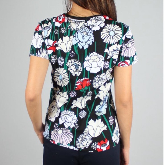 Adidas Trefoil Tee in Black/Multi Floral Print - Picture 3 of 9